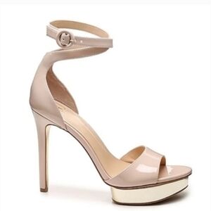 Jennifer Lopez Cream Stiletto Heels with Ankle Strap